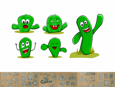 Cactus Character Illustration cactus cartoon comic character cute design fun funny illustration mascot mascote vector