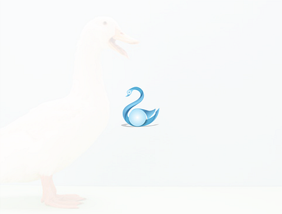 swan branding character cute design illustration logo mascot vector