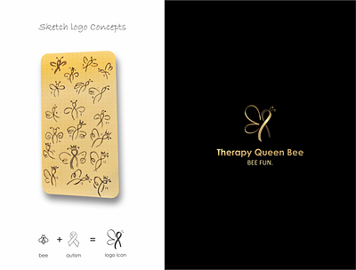 therapy queen bee branding design illustration logo vector
