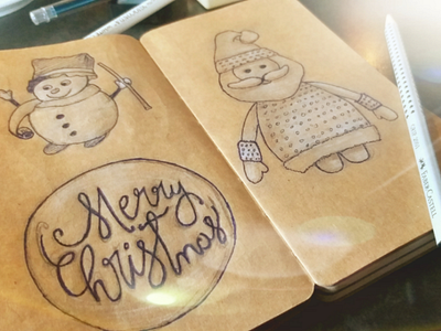 Christmas sketchs character christmas draw hand sketch