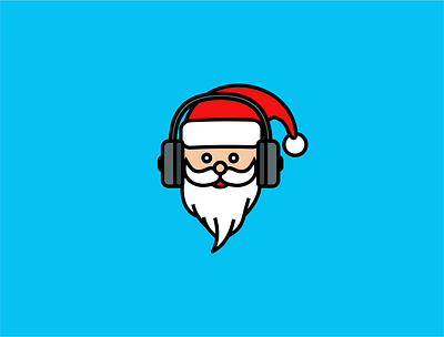 Santa music icon claus headphone icon illustration music santa vector