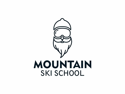 Mountain ski school logo clean logo mountain school simple ski vector