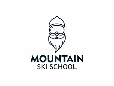 Mountain ski school logo