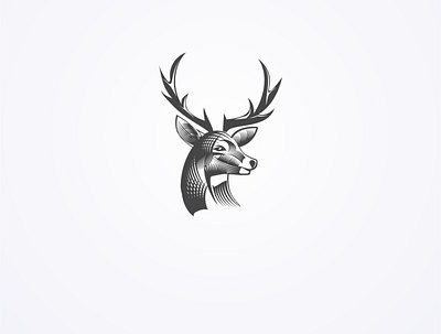 deer animal art beauty black deer deer head design icon illustration logo vector