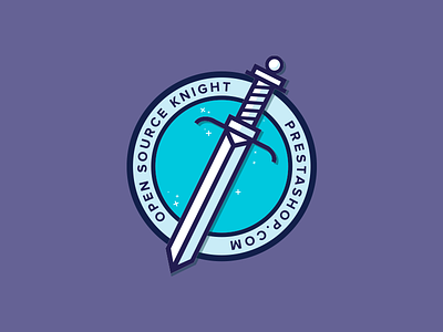 Open Source Knight II blue illustration prestashop stars sticker sword vector
