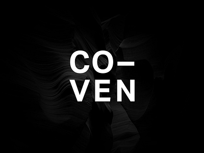 Co—ven black and white logo simple studio typography