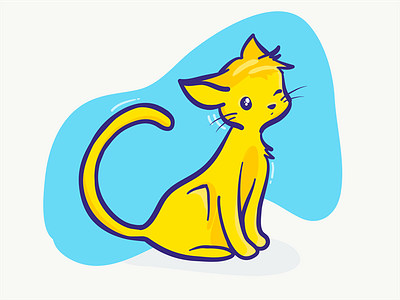 Yellow cat 🐱 adobe draw cat drawing gif illustration ipad pencil sketch