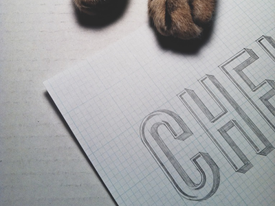 top secret project cat lettering sans serif shadow