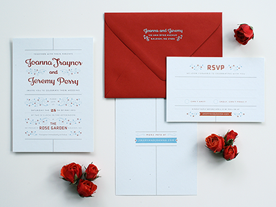joanna and jeremy | collection emboss invitation lettering raleigh reply rose garden script stamp vines wedding