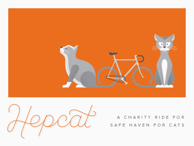 hepcat 2013 | tiny poster bicycle bike cat illustration lettering poster script