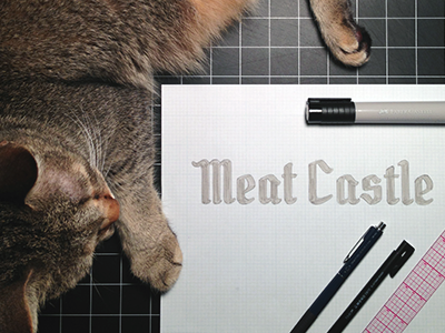 meat castle | lettering blackletter castle cat farley lettering meat