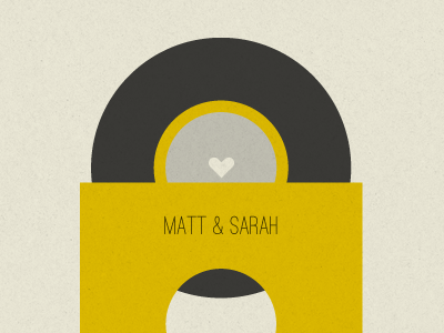 matt and sarah (2 of 2) illustration invitation record vinyl wedding