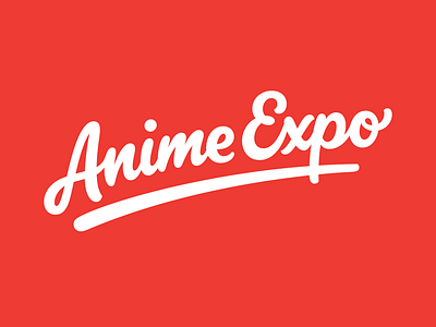 Anime Expo cursive lettering script type