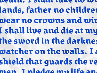 Oath blackletter broad nib game of thrones nights watch type typeface