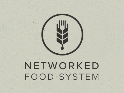 networked food system logo illustration food technology network