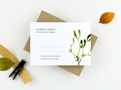 Hawthorn | Reply Card botanical illustration invitation nature plants reply card stationery wedding wild fruits