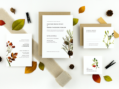 Hawthorn | Wedding Invitations botanical illustration info card invitation nature plants reply card stationery wedding wild fruits