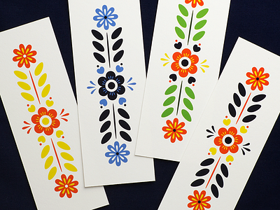 Folk art | Color flowers folk art illustration stationery