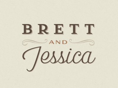 brett and jessica final logo identity lettering logo ornament photography script type wedding