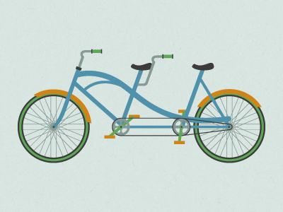 tandem bicycle bike illustration tandem twin two seater