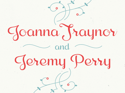 joanna and jeremy garden invitation lettering rose script wedding