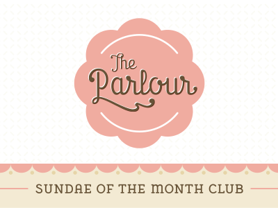 parlour club card durham ice cream lettering logo parlour script slab serif