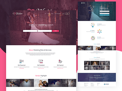 Wedding Services design one page