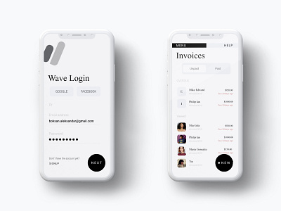 Wave Login adobe photoshop figmadesign ui