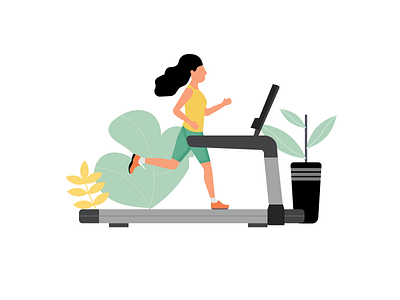 Workout flat illustration daily ui challenge dailyuichallenge design flat illustration illustration treadmill ui web workout