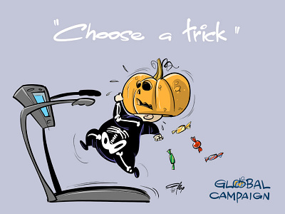 Choose a trick cartoon illustration