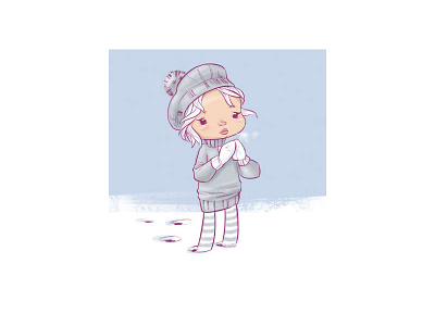 Frost cold digital frost girl illustration snow