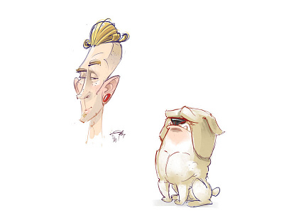 London Guys bowler bulldog character design digital guys illustration london