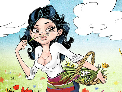 Beauty Witch 2016 cartoon digital girl illustration