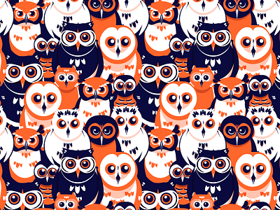 Owls pattern art birds design illustration owl pattern triad