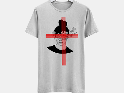 Girl with red X design product t shirt t shirt design t shirts tshirt art tshirt design tshirtdesign