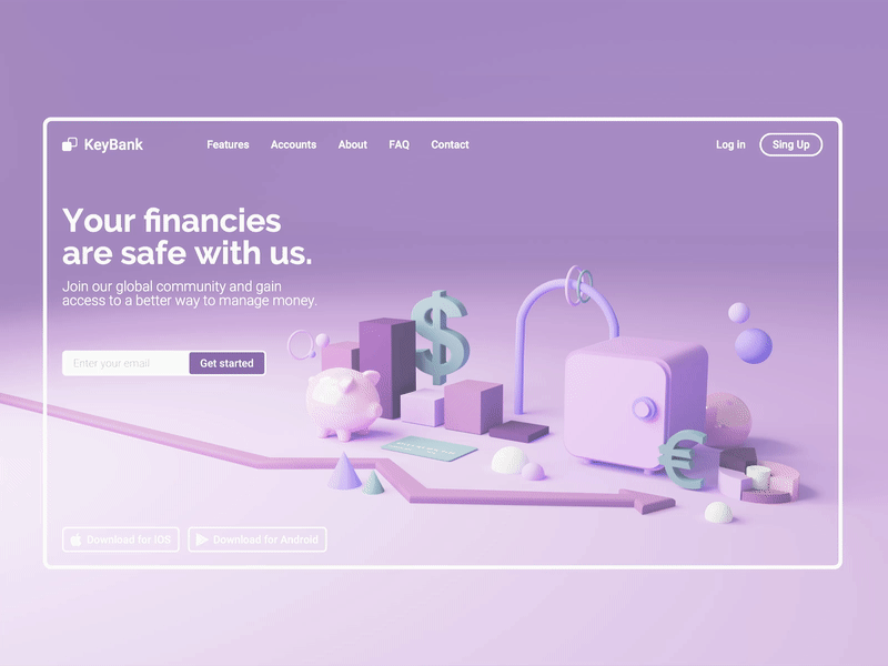 Bank Landing page with animation