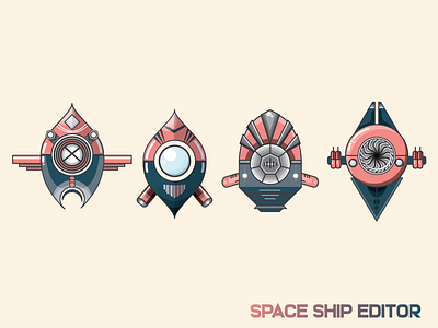 Space Ship Editor 2d design game game design graphic design illustration space spaceship