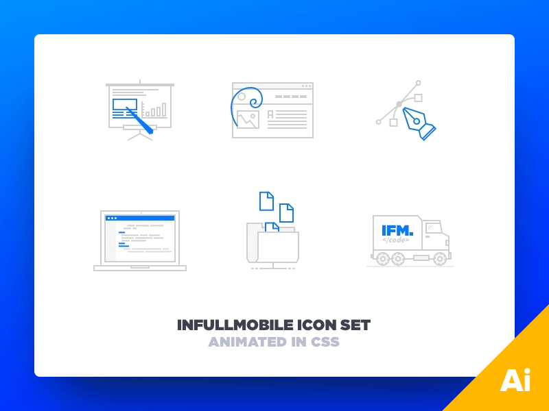 inFullMobile Icons Freebie after effects animation blue free ai freebie gif icon set line icons loading songs list mobile ux ui motion