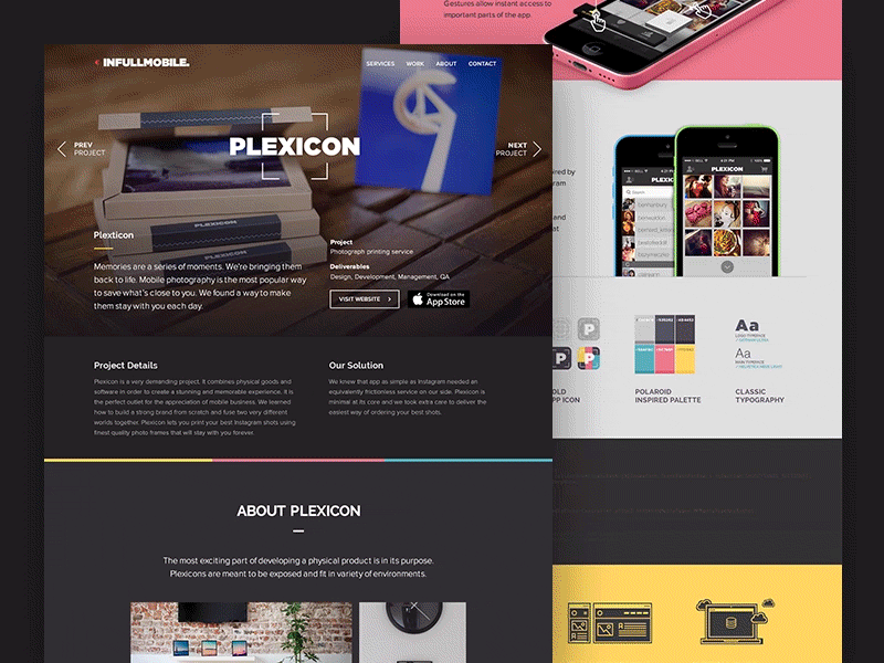 Plexicon Case Study animation branding case study glitch landing page layout ui ux web design