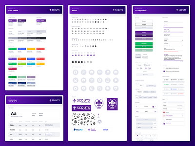 Style Guides — Scouts app colors palette components design system guide guidelines icons library pattern library style guides typography ui elements visual language