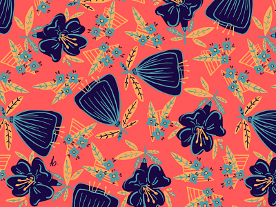 Colorful Flowers 02 colorful design flowers illustration pattern pattern art pattern design patterns surface pattern surface pattern design tb textile