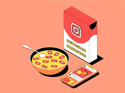Instagram Marketing branding business illustration instagram isometric logo marketing skillbox