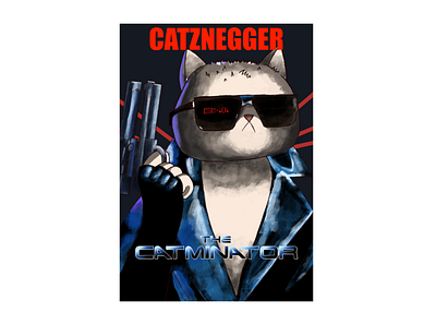 Catminator art cats digital illustration terminator