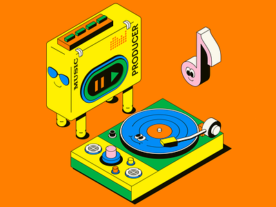Music Producer design digital illustration isometric multimedia music producer skillbox vector