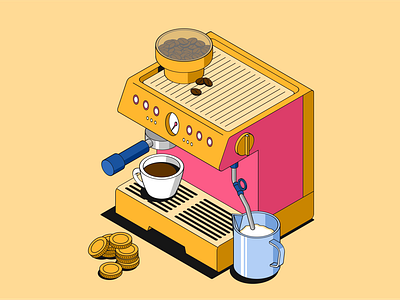 How to open a coffee shop? art business cofee design digital finance illustration isometric skillbox vector