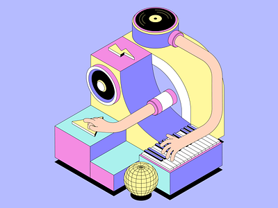 Producer of musical projects art design digital illustration multimedia music skillbox vector