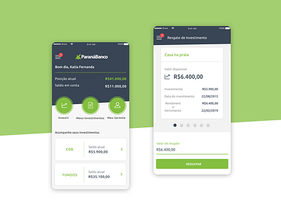 Paraná Banco | App Investidor design interface mobile ui ux