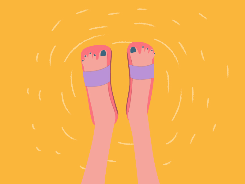 pézinhos animation foot illustration slipper summer
