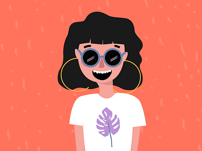 Magnólia illustration summer woman