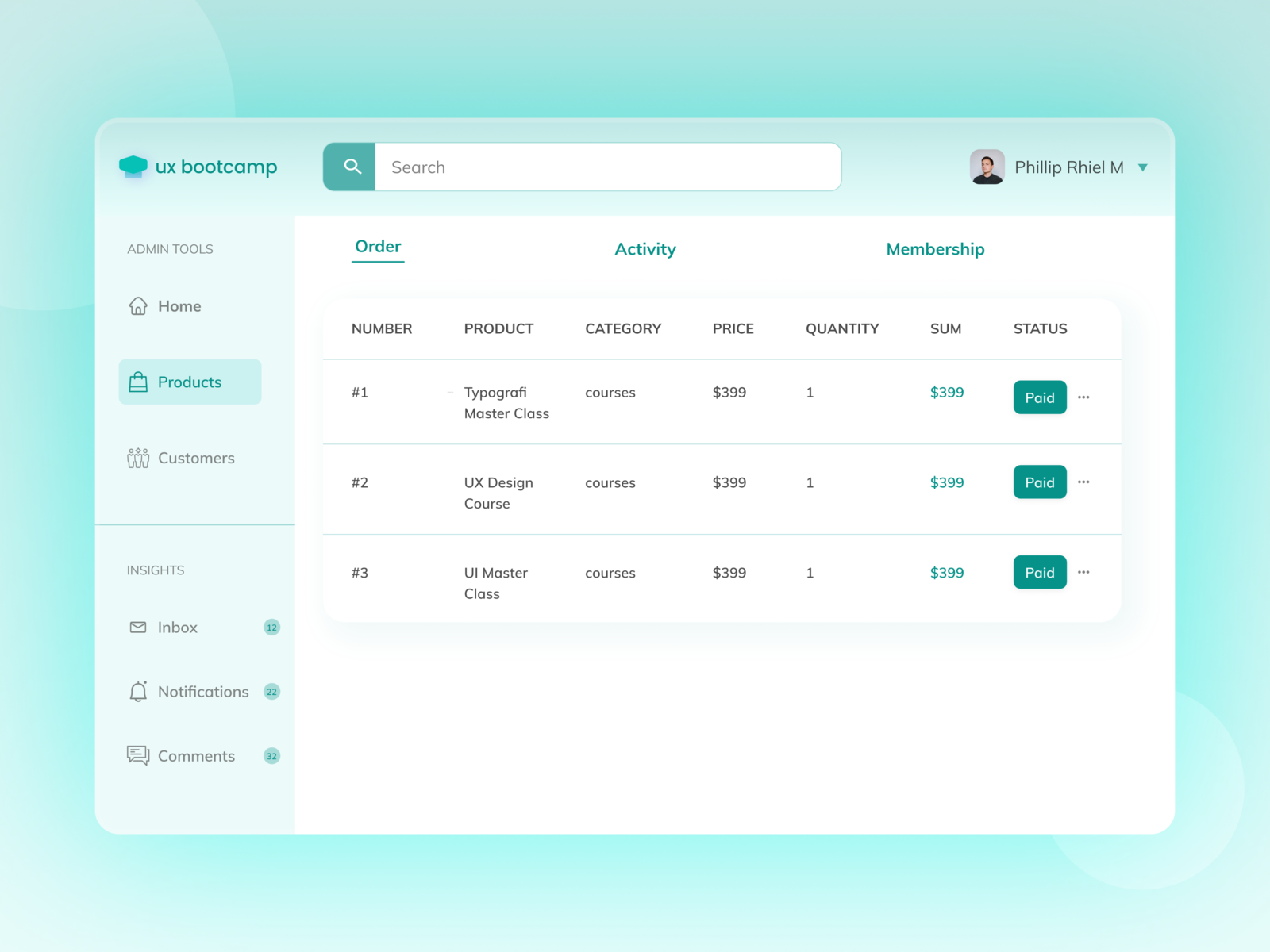 #Exploration - Admin Screen by Intan on Dribbble